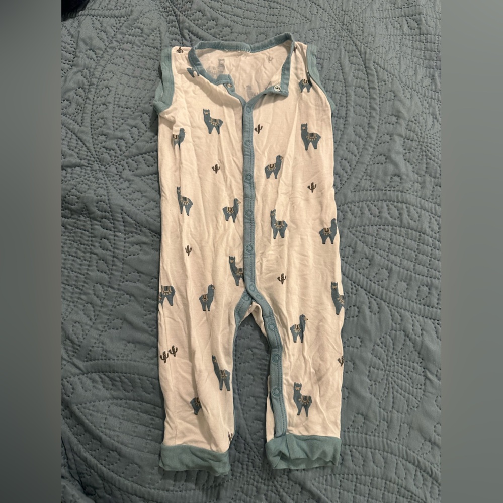 Bamboo sleeveless llama romper